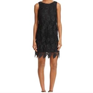 Adrianna Papell Black Leaf Lace Dress Size 2